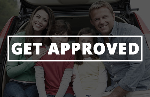 Get approved button with image of a family in the background.